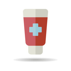 Obraz premium Ointment cream tube medicine vector icon