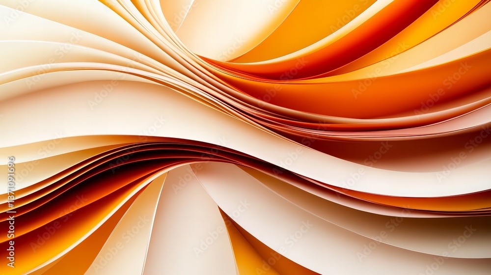 Poster abstract swirls of warm-toned paper create a dynamic and visually captivating image. the interplay o