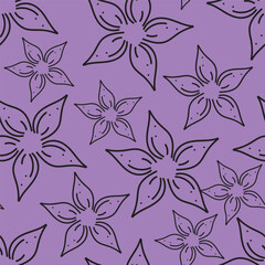 Cute feminine watercolor seamless pattern with wildflowers.hand drawn