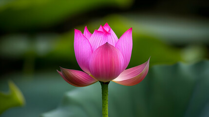 Obraz premium Close Up Pink Lotus Flower In Pond