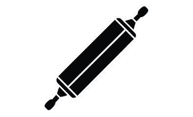 Rolling pin isolated silhouette, Rolling pin isolated on white background 