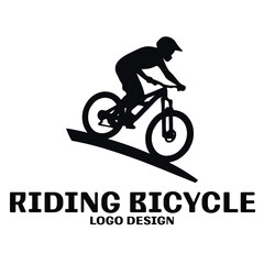 Fototapeta premium Riding Bicycle Vector Logo Design