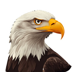 bald eagle isolated on white background