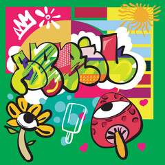 Vector illustration of April with pop art style