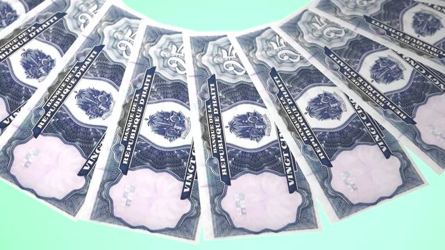 Pleasing Looping Design 25 Gourde Curency of Haiti