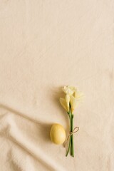 Soft White Tulip Bouquet on Linen Cloth – Editorial Flatlay
