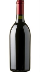 Elegant red wine bottle showcasing a unique label design with plenty of copy space for creative chaos