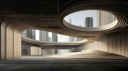 Futuristic Interior Architectural Design With City View