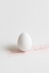 Editorial Easter Composition with Egg on ECG Paper – Heartbeat Concept