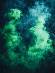 Fototapeta premium Green Blue Smoke Swirls.