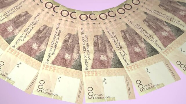 Pleasing Looping Design 500 Gourde Curency of Haiti