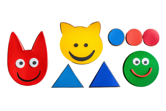 Colorful Educational Shapes and Faces for Children's Learning and Play in Vibrant Design Ideal for Early Childhood Education Resources