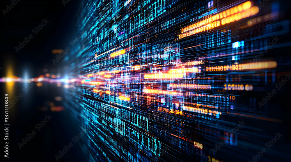 Aufkleber abstract digital data stream background