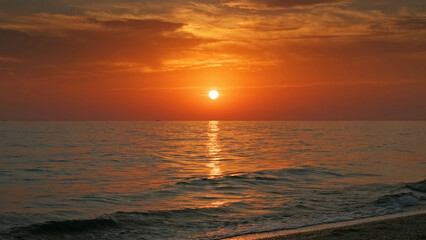 Sunset over sea with vibrant colors