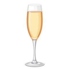 Champagne glass isolated on white background  