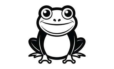 Tom jerry style frog silhouette, Tom jerry style frog cartoon, Outline frog, Frog coloring page for kids 