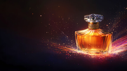 Timeless aroma, a perfume bottle of luxury. Vaporous Essence. Illustration