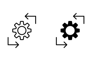 Gear and cogwheel icon. Business process, workflow and productivity symbol icon vector illustration.