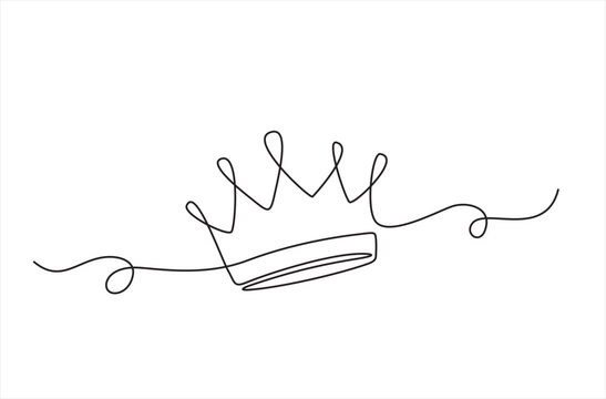 Royal Crown continuous line drawing. Simple king crown outline design concept. Vector illustration minimalist design hand drawn.
