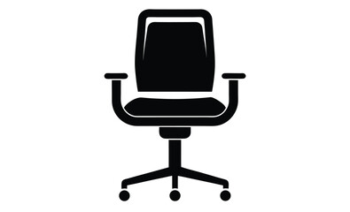 Fototapeta premium Office chair isolated silhouette, Office chair isolated on white background, Silhouette office chair design 