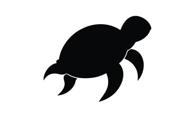 Sea turtle coloring page silhouette, Sea turtle coloring page silhouette, Hand-drawn marine life art featuring a turtle, Sea turtle vector illustration 