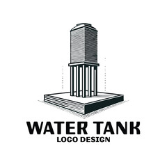 Water Tank Vector Logo Design