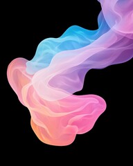 Elegant Abstract Color Flow on Black Background Graphic, Fluid Design, Wallpaper, Artistic Backdrop