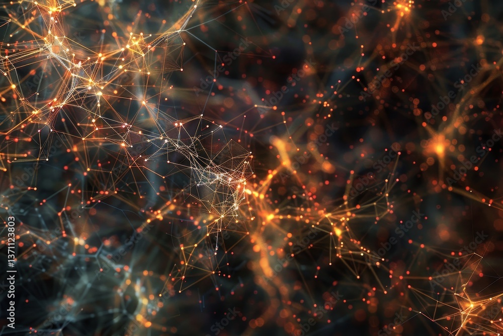 Poster a digital illustration depicting an intricate network of data flowing through a topaz crystal, an in