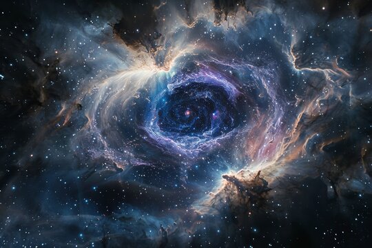 A swirling nebula creates a mesmerizing cosmic eye, gazing into the vast expanse of space, A mysterious cosmic entity