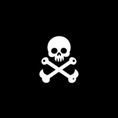 Fototapeta premium Stylized skull and crossbones logo design using negative space for modern branding and identity