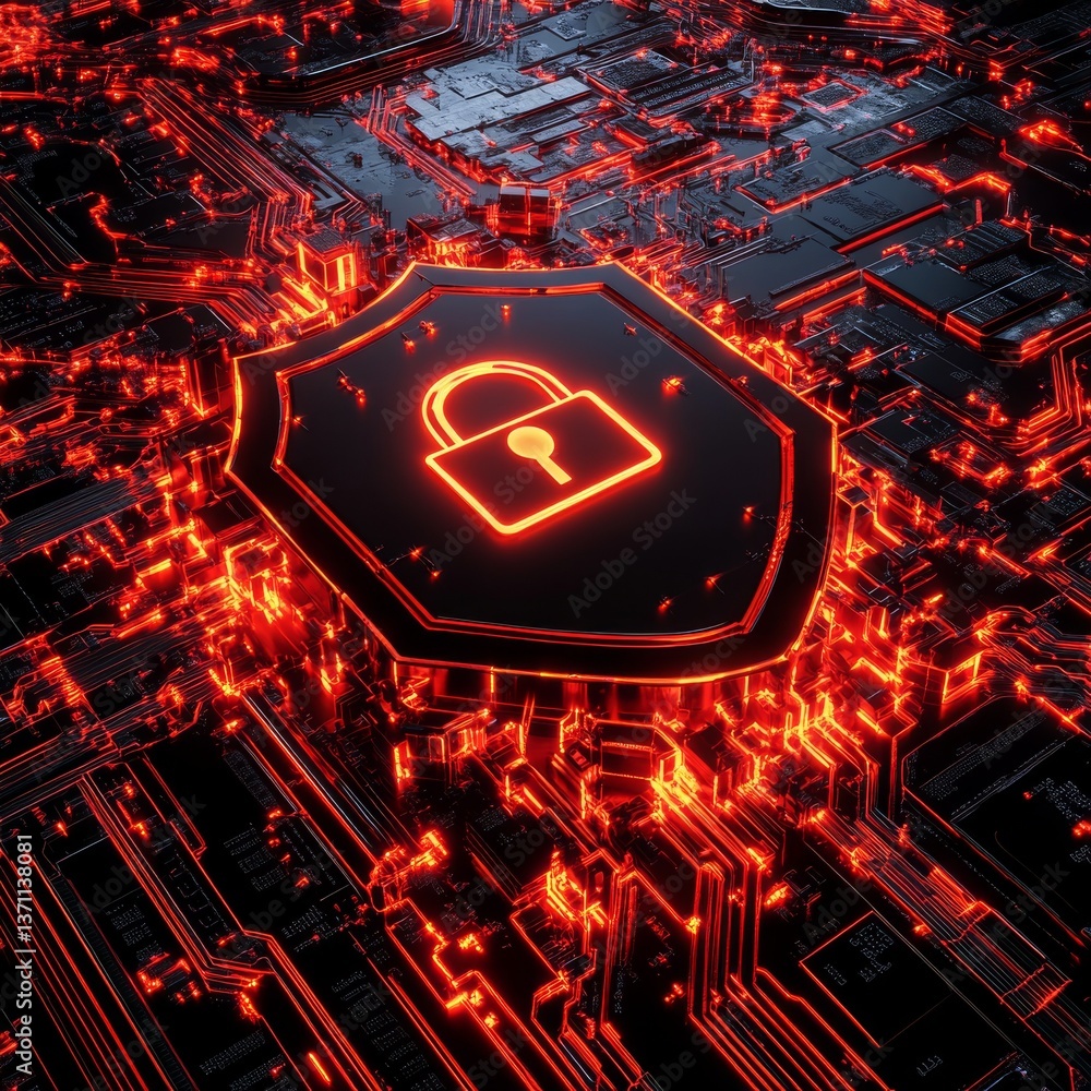 Aufkleber Cyber Security Shield: Protecting Digital Networks with Advanced Encryption and Data Integrity Systems
