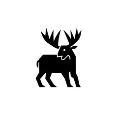 Creative interpretation of an animal using negative space for a modern logo design featuring a stylized moose
