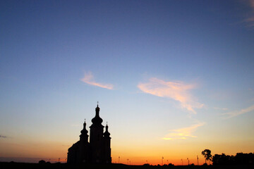 Fototapeta premium Cathedral of the Transfiguration church in sunset