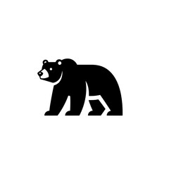 Obraz premium bear silhouette vector negative space icon logo