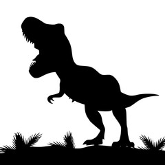 T-Rex Silhouette - Black Outline Design