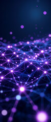 Obraz premium Ethereal Purple AI Technology Network Background Horizon