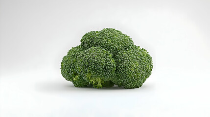 Close Up Pixelated Broccoli Head On White Background