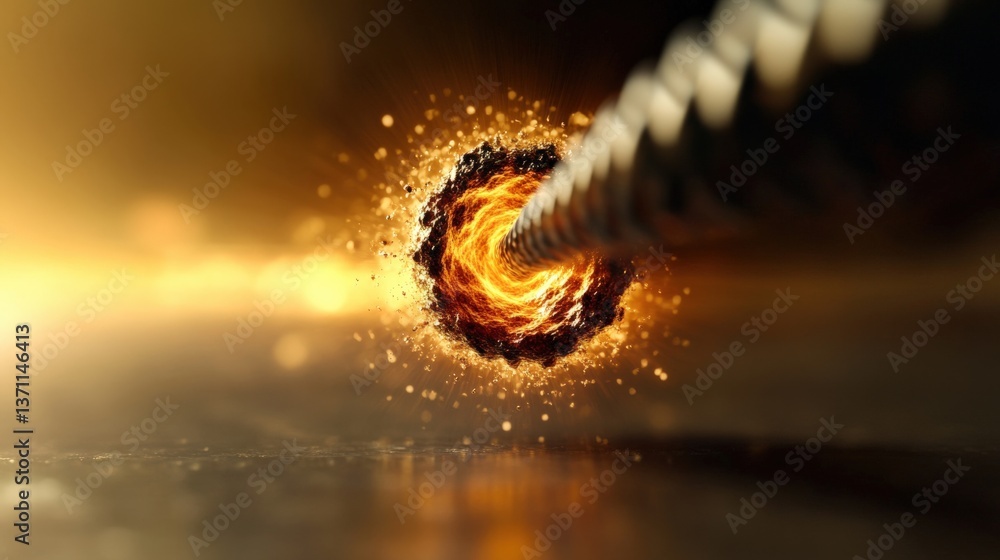 Poster dynamic energy burst industrial setting visual art abstract environment close-up view concept of pow