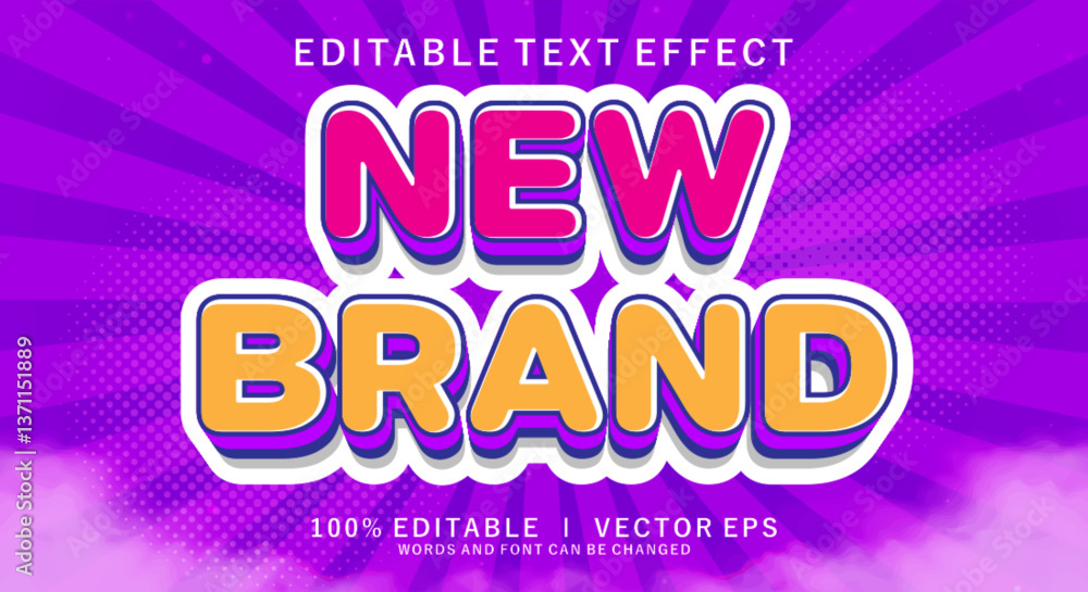 Poster new brand vector text effect with modern style design