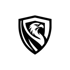 Eagle shield logo Design, Shield eagle logo, falcon or hawk head badge emblem vector icon