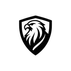 Eagle shield logo Design, Shield eagle logo, falcon or hawk head badge emblem vector icon
