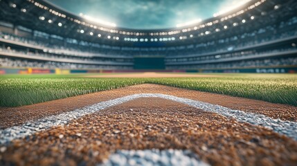 Baseball field with ball on it. Baseball field in stadium. Concept of a digital illustration of a concept. A baseball diamond featuring a ball lifestyle on it.