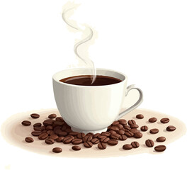 illustration of a cup of coffee during coffee day 