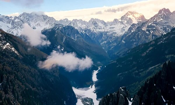 Observing a pristine mountain range from above truly captures the unspoiled beauty of nature