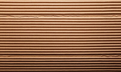 Close-up shows the intricate texture of brown corrugated cardboard with slightly damaged edges.