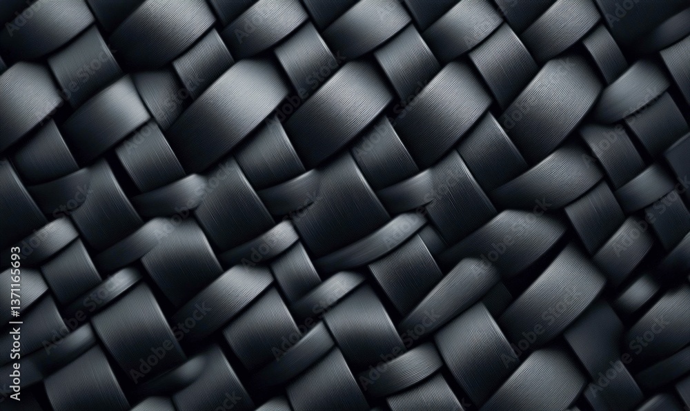 Poster close-up of an intricately woven texture, showing a complex interlaced pattern ideal for backgrounds