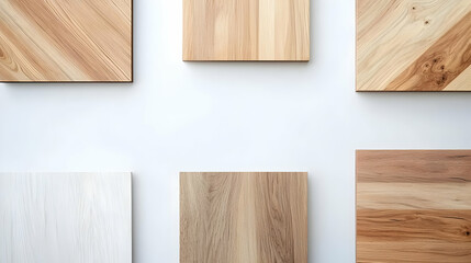 Wood Samples Displayed On White Background