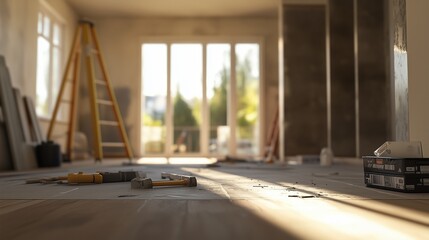 Model of house on table. Home has been transformed into a modern home with a modern refurbishment. Residential space in the process of renovation. A house model placed lifestyle on a table.