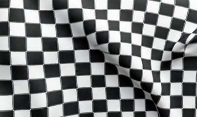 Obraz premium Waving checkered flag symbolizes triumph and excitement at the finish line of the race.