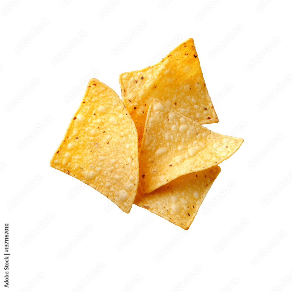 Poster isolated nacho chip on a transparent background highlighting texture and shape, boiled egg isolated 